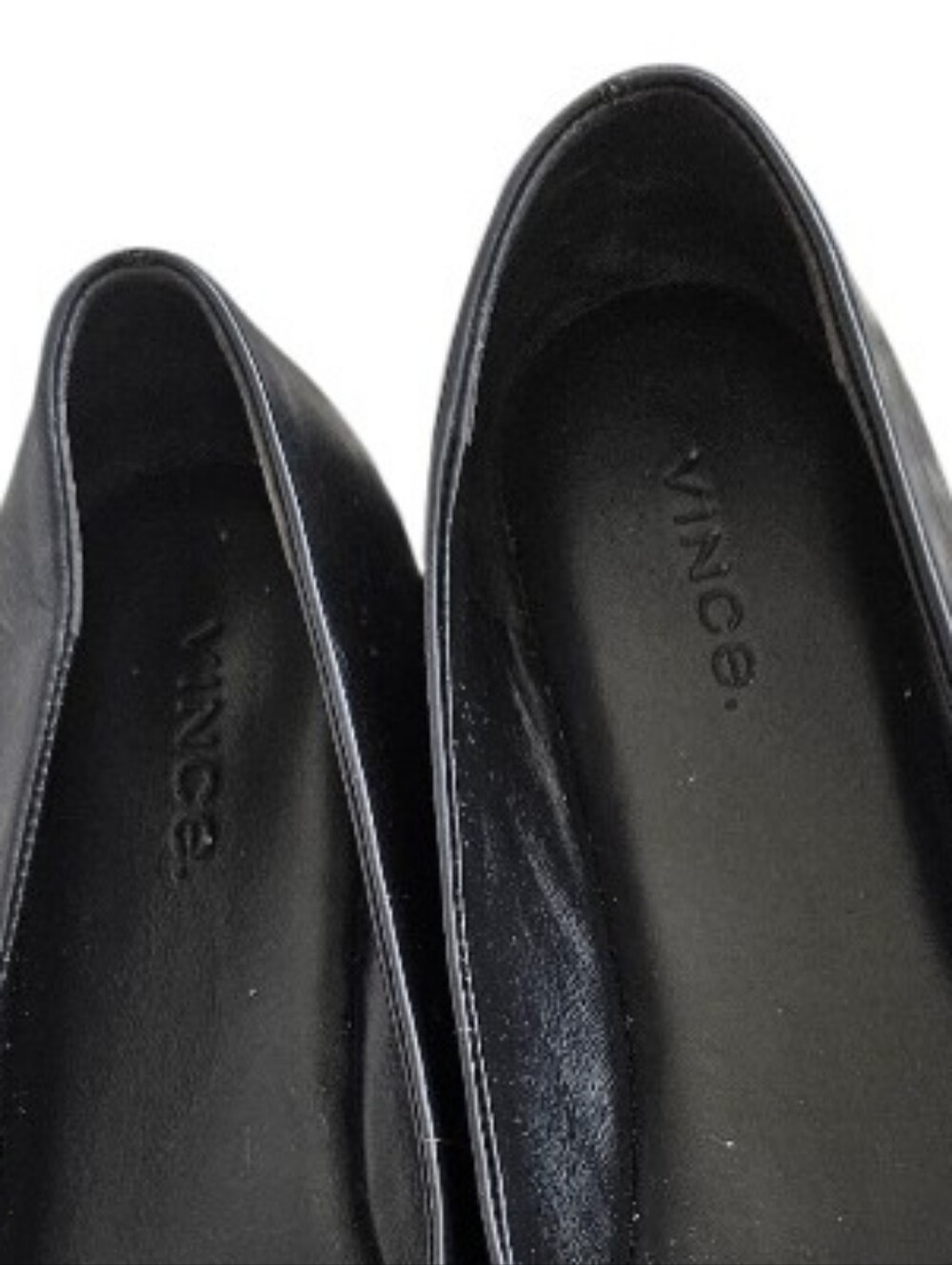 Vince Black Square-Toe Leather Ballet Flats - Picture 2 of 7